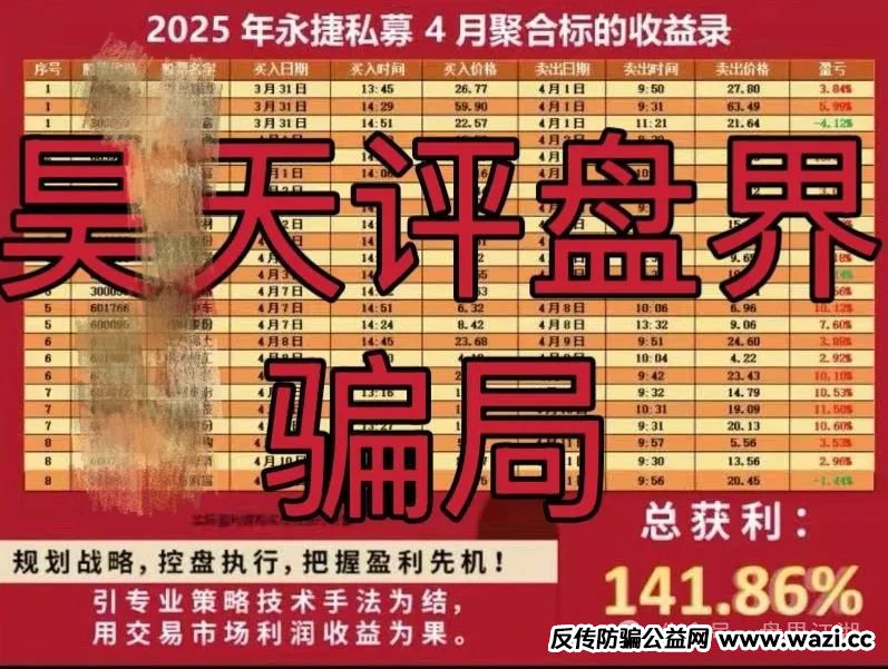 永捷私募：股票跟单类资金盘骗局，操盘手圈钱千万，高度预警，即将崩盘跑路！