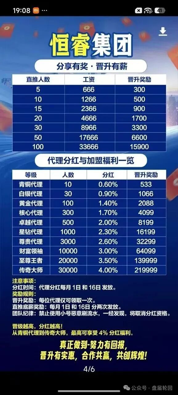 警惕“恒睿集团”骗局：一场披着“高薪推广”外衣的资金盘陷阱！