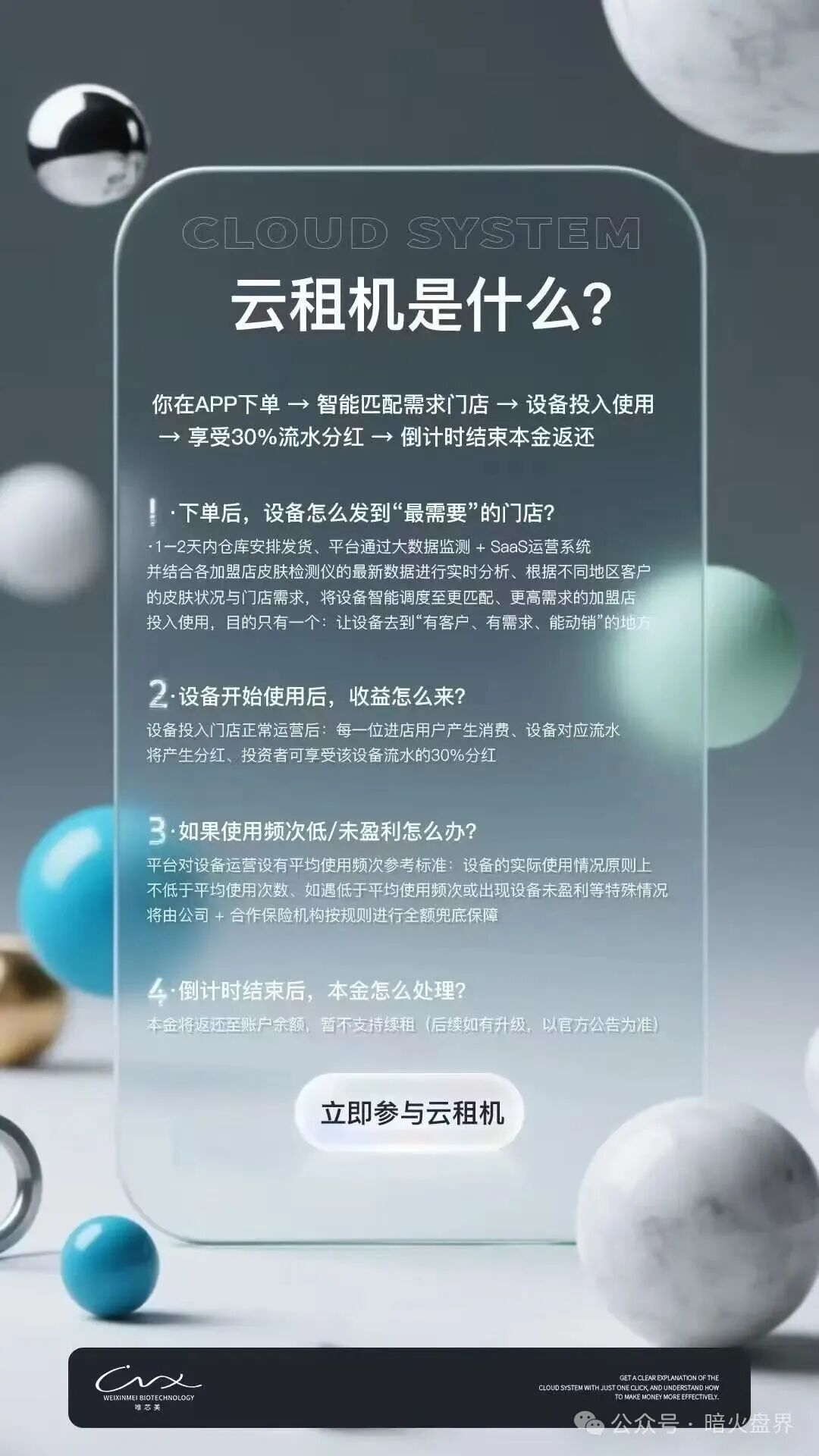 “唯芯美云租机”资金盘骗局，就是披着医美外衣的陷阱，小心上当受骗！